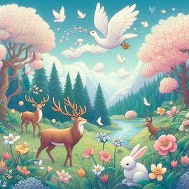 🦌 🐇 hirsch rehe hase grasend