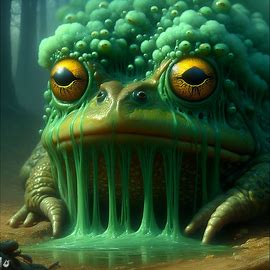 Giftige schleimige Kröte