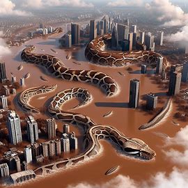 Pythons im Hochwasser