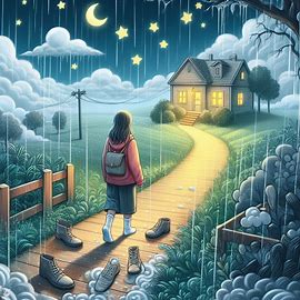 🌧️ nur auf Socken im Regen