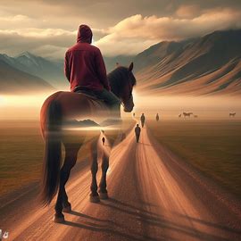 🐴 Mann der Praerie auf unsichtbarem Pferd