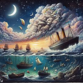 🚢 sehe vom Ufer zu wie ein Schiff untergeht