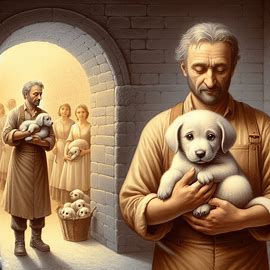 Mann lässt Welpen in Schacht fallen