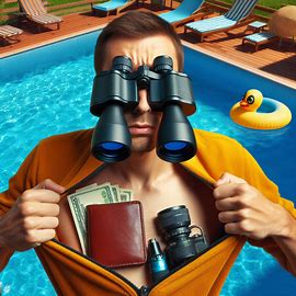 Verstecke zwei Ferngläser