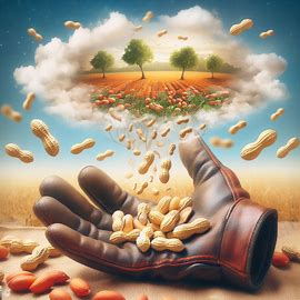 Erdnüsse im Handschuh