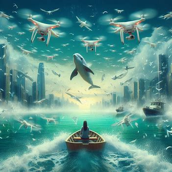 💧 🐬 Drohnen  Wasser und Delfin