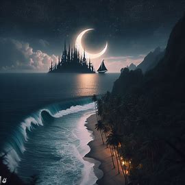 Dunkles Meer und Scherben