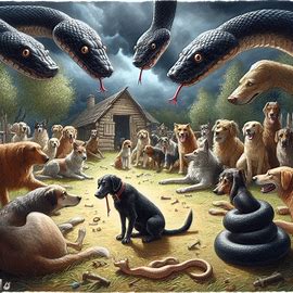 ⚫️ Große schwarze GIFTSCHLANGE beißt meinen Hund