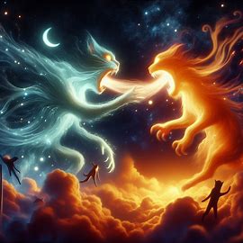 kämpfende Lichtwesen