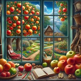 🌳 🪟 Apfelbaum Fenster Blick