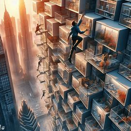 Hohe Mauer aus alten Vitrinen