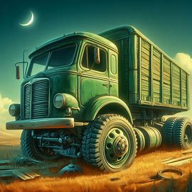 Lkw mit Platten vorderreifen