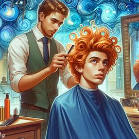 Friseur färbt Haare orange