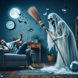 🧹 Totenschädelfrau mit Besen