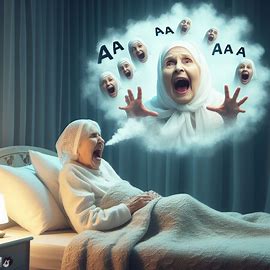 Frau im weißen Kopftuch